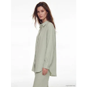LCW Modest Yeşil Müslin Kadın Gömlek Tunik