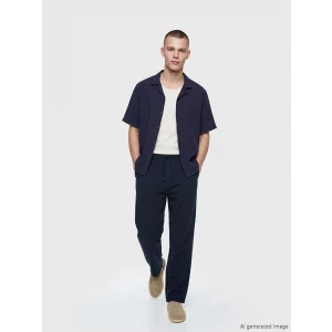 XSIDE Lacivert Loose Fit Erkek Müslin Pantolon