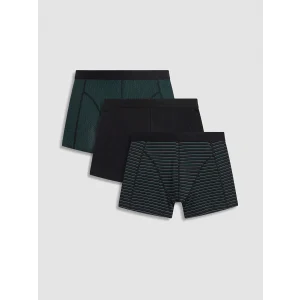 LC WAIKIKI Siyah Regular Fit Pamuklu Esnek Erkek 3lü Boxer