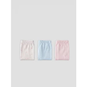 LCW Kids Ekru Baskılı Kız Çocuk Boxer 3lü