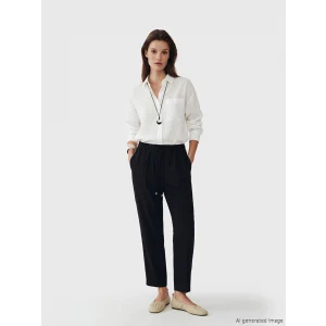 LCW Modest Siyah Beli Lastikli Havuç Kesim Kadın Pantolon