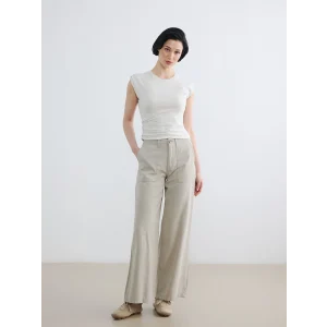 LCW Jeans Haki Yüksek Bel Wideleg Kadın Jean Pantolon