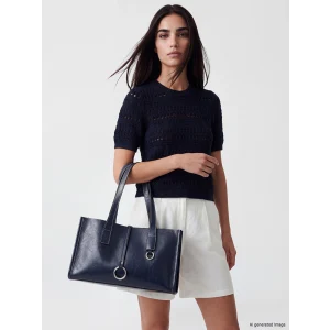 LCW ACCESSORIES Lacivert Deri Görünümlü Kadın Omuz Çantası