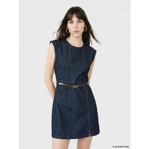 LCW Vision İndigo Kemerli Belden Oturtmalı Mini Jean Elbise