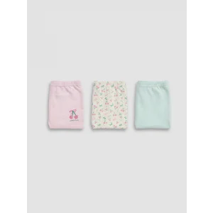 LCW Kids Ekru Baskılı Kız Çocuk Boxer 3lü