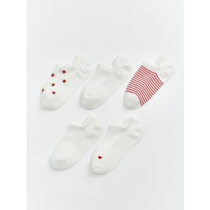LCW DREAM Ekru Desenli Kadın Sneaker Çorap 5li