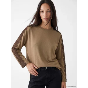 LCW EVERYDAY Kahverengi Dantel Detaylı Soft Touch Kadın Tunik