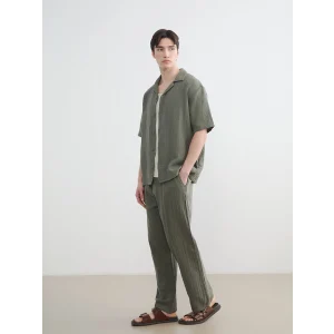 XSIDE Haki Loose Fit Erkek Müslin Pantolon