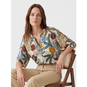 LCW Grace Karışık Kaçık Yaka Çiçekli Oversize Bluz