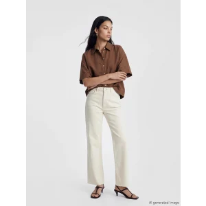 LCW Jeans Ekru Crop Flare Kadın Jean Pantolon