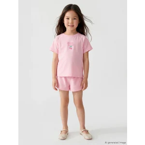 LCW Kids Pembe Kız Çocuk Şortlu Takım