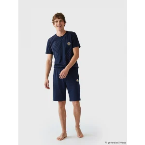 LC WAIKIKI Lacivert Fenerbahçe Baskılı Erkek Şortlu Pijama Takımı