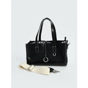 LCW ACCESSORIES Siyah Deri Görünümlü Kadın Omuz Çantası