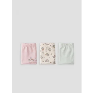 LCW Kids Ekru Baskılı Kız Çocuk Boxer 3lü