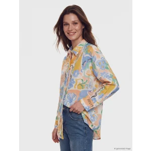 LCW Modest Turuncu Desenli Oversize Kadın Gömlek Tunik
