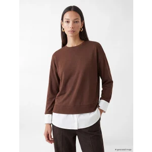 LCW EVERYDAY Kahverengi Soft Touch Oversize Kadın Sweatshirt Tunik