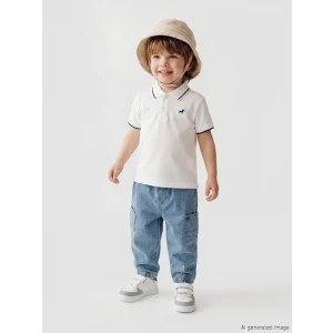 LCW baby İndigo Regular Fit Erkek Bebek Kargo Pantolon