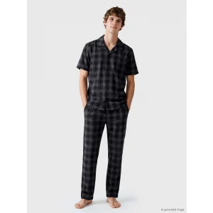 LC WAIKIKI Antrasit Regular Fit Ekose Erkek Pijama Takımı