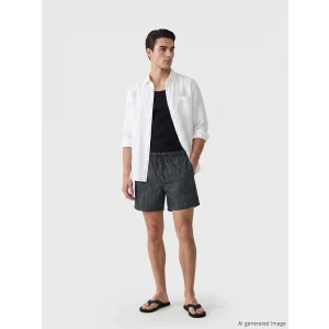 LCW SWIMWEAR Siyah Kısa Boy Baskılı Erkek Deniz Şortu