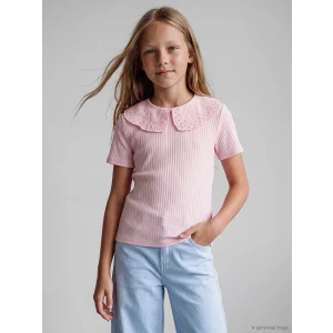 LCW Kids Pembe Bebe Yaka Kız Çocuk Tişört