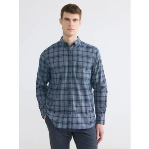 LCWAIKIKI Classic Lacivert Regular Fit Ekose Poplin Erkek Gömlek