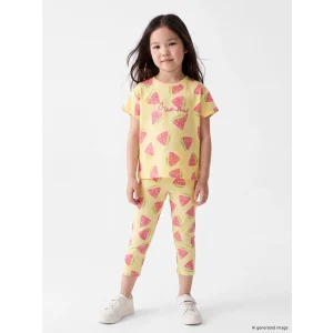 LCW Kids Sarı Kız Çocuk Karpuz Desenli Tayt
