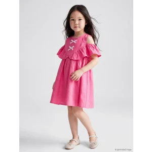 LCW Kids Pembe Kız Çocuk Fiyonklu Elbise