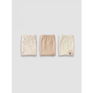LCW Kids Ekru Baskılı Kız Çocuk Boxer 3lü
