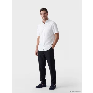LCWAIKIKI Classic Siyah Regular Fit Keten Karışımlı Erkek Chino Pantolon