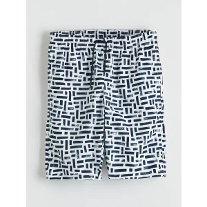 LCW SWIMWEAR Lacivert Diz Hizası Boy Desenli Erkek Deniz Şortu