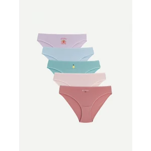 LCW Young Pembe Baskılı Bikini Külot 5li