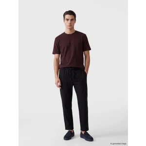 LCW Vision Siyah Regular Fit Erkek Keten Görünümlü Pantolon