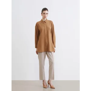 LCW Modest Bej Beli Lastikli Havuç Kesim Kadın Pantolon