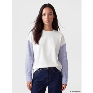 LCW EVERYDAY Beyaz Soft Touch Oversize Kadın Sweatshirt Tunik