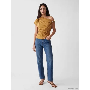 LCW Jeans İndigo Straight Fit Taşlı Kadın Jean Pantolon