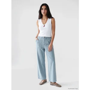LCW Jeans Mavi Yüksek Bel Wideleg Kadın Jean Pantolon