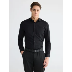 LCW BUSINESS Siyah Regular Fit Armürlü Erkek Gömlek
