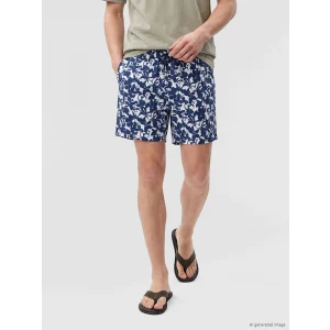 LCW SWIMWEAR Lacivert Kısa Boy Desenli Erkek Deniz Şortu