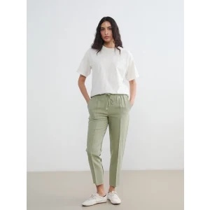 LCW Modest Haki Beli Lastikli Havuç Kesim Kadın Pantolon