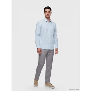 LCW BUSINESS Mavi Regular Fit Ekose Erkek Gömlek