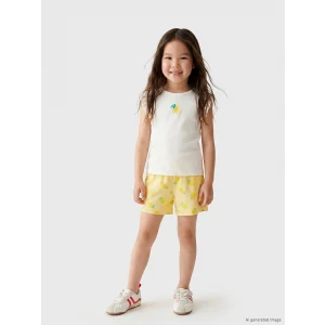 LCW Kids Ekru Limon Baskılı Kız Çocuk Takım