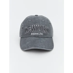 LCW ACCESSORIES Gri New York Nakışlı Kadın Kep Şapka