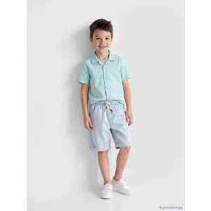 LCW Kids İndigo Beli Lastikli Erkek Çocuk Jean Şort