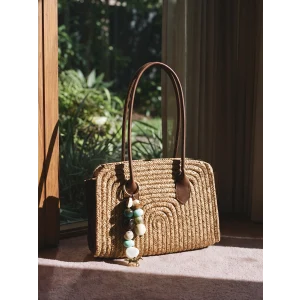 LCW ACCESSORIES Bej Kadın Hasır Omuz Çantası