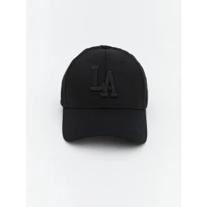 LCW ACCESSORIES Siyah LA Nakışlı Erkek Kep Şapka
