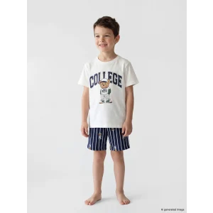 LCW Kids Ekru Erkek Çocuk Şortlu Pijama Takımı