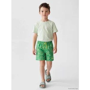 LCW Kids Yeşil Hızlı Kuruyan Baskılı Erkek Çocuk Deniz Şortu