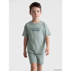 LCW Kids Yeşil Baskılı Erkek Çocuk Şortlu Takım