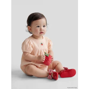LCW baby Pembe Nakışlı Kız Bebek Müslin Çıtçıtlı Body