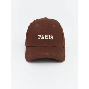 LCW ACCESSORIES Kahverengi Paris Nakışlı Kadın Kep Şapka